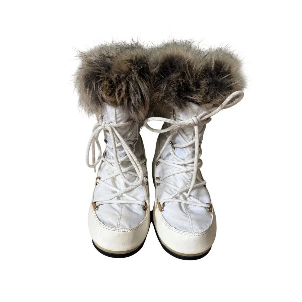 Moon Boot W.E. Monaco Low Women's Winter Boot White Fur US 5 EU 37